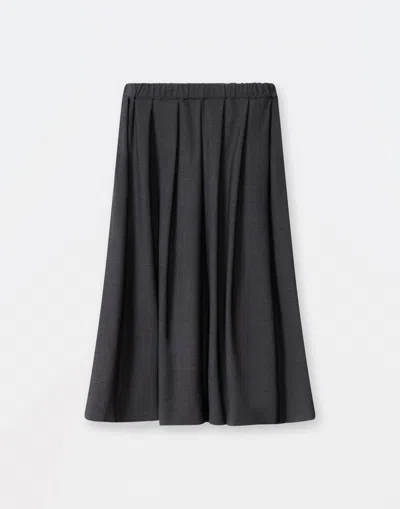 Fabiana Filippi Woolen Fabric Pleated Skirt In Charcoal