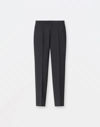 Fabiana Filippi Woolen Fabric Regular Fit Trousers In Charcoal