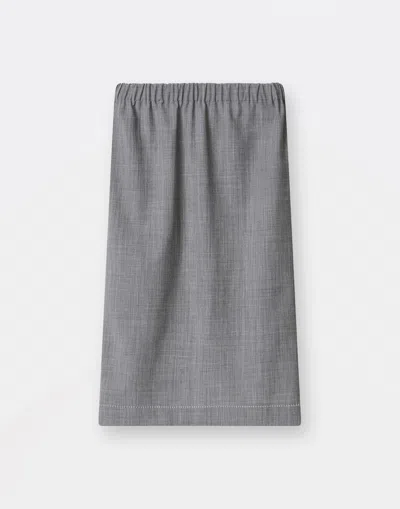 Fabiana Filippi Cool Wool Skirt In Melange Rock