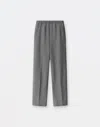 Fabiana Filippi Woolen Fabric Straight Leg Trousers With Elastic Waistband In Melange Rock