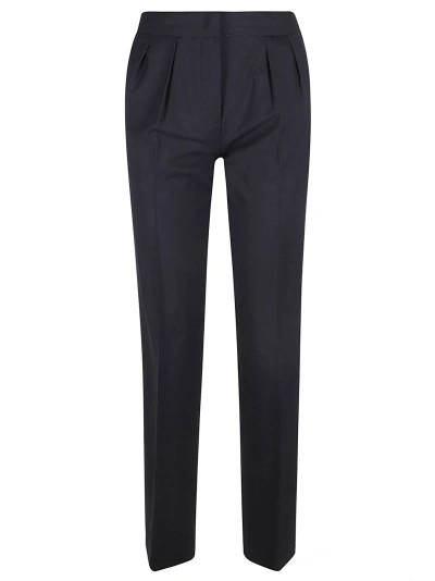 Fabiana Filippi Woolen Straight Fit Trousers In Blue