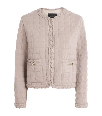 Fabiana Filippi Wool-silk-cashmere Quilted Jacket In Animal Print