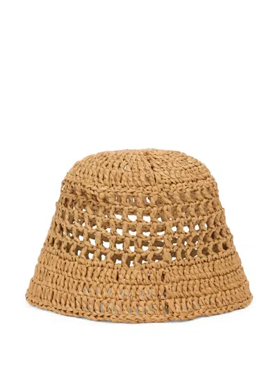 Fabiana Filippi Woven Bucket Hat In Neutral