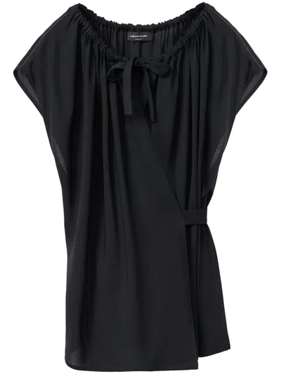 Fabiana Filippi Wrap Design Blouse In Blue