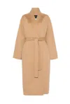 Fabiana Filippi Waist Belted Long Length Shawl Collar Coat