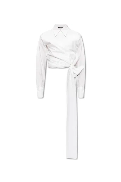 Fabiana Filippi Wrap-design Cotton Shirt In White
