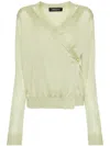 Fabiana Filippi Wrap-design Knitted Top In 绿色