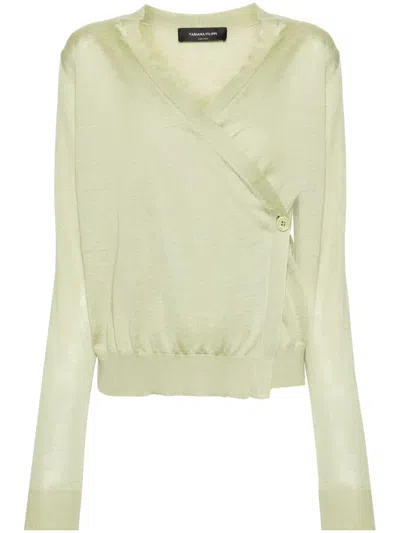 Fabiana Filippi Wrap-design Knitted Top In 绿色