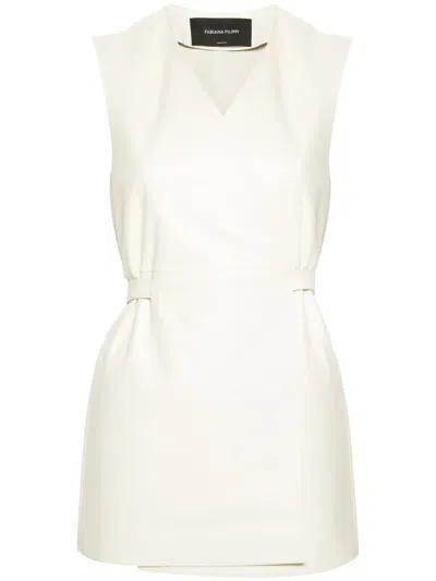 Fabiana Filippi Wrap-design Leather Vest In Neutrals