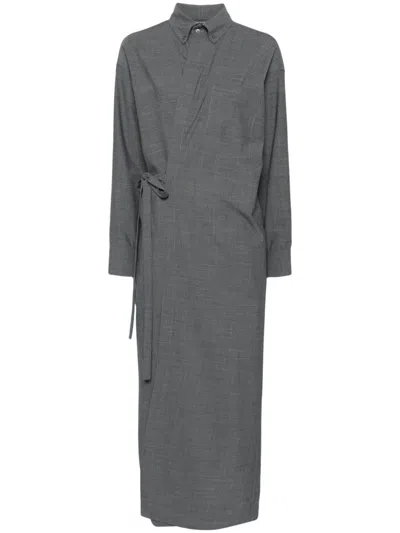 Fabiana Filippi Wrap Maxi Dress In Grey