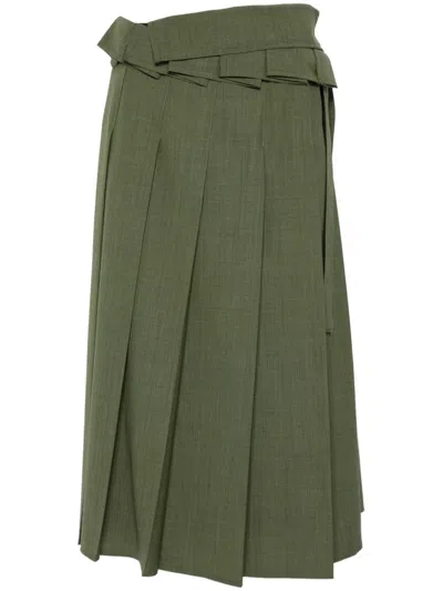 Fabiana Filippi Wrap Midi Skirt In Green