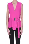 Fabiana Filippi Asymmetric-hem Vest In Fuxia