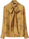 Fabiana Filippi Printed Silk Twill Shirt In Yellow