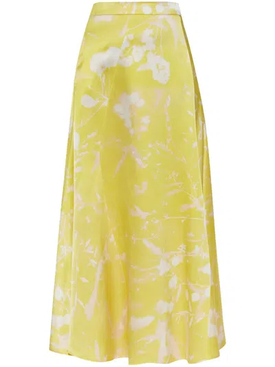 Fabiana Filippi X Lucia Cristiani Tilia-print Maxi Skirt In Yellow