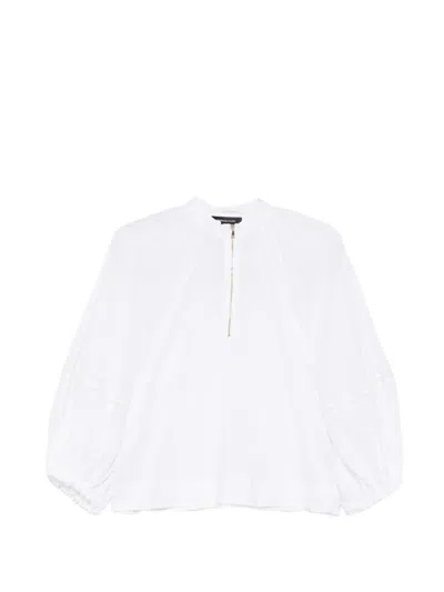 Fabiana Filippi Zip Balloon-sleeve Blouse In White