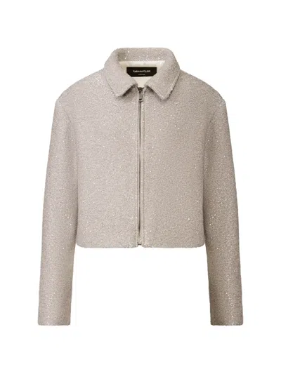 Fabiana Filippi Zip Cropped Jacket In Neutral