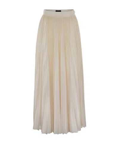 Fabiana Filippi Zip Fastened Pleated Jersey Skirt In Neutral