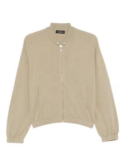 Fabiana Filippi Zip-fastening Cardigan In Nude
