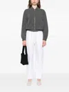 Fabiana Filippi Zip-front Button-detail Cardigan In Gray