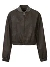 Fabiana Filippi Zip-front Cropped Bomber Jacket In Brown