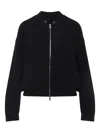 Fabiana Filippi Ribbed Virgin Wool Jacket With Signature Metal Accents In Black