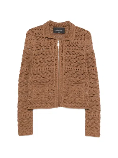 Fabiana Filippi Zip-up Cardigan In Brown