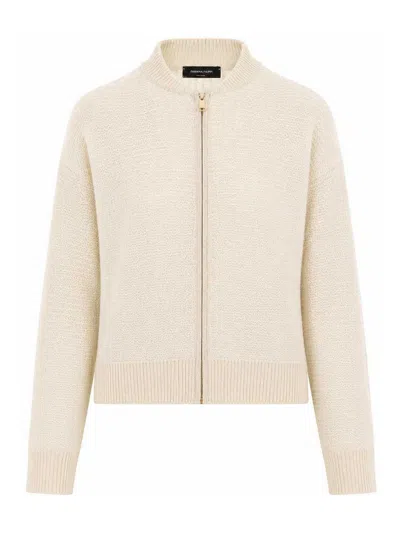 Fabiana Filippi Zip-up Waffle-knit Cardigan In Neutral