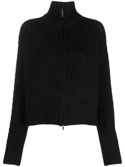 Fabiana Filippi Zip-up Cashmere Cardigan In Black