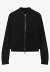 Fabiana Filippi Ribbed Virgin Wool Jacket With Signature Metal Accents In Black