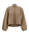 Fabiana Filippi Cashmere Bomber Jacket Puffer Jackets Beige In Brown