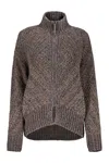 Fabiana Filippi Knitted Zip Cardigan In Brown