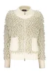 Fabiana Filippi Zipped Cardigan In Ivory