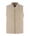 Fabiana Filippi Quilted Yarn And Sequin Waistcoat In Neutral