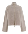 Fabiana Filippi Bi Stretch Wool Blend Reversible Jacket In Neutral