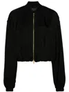 Fabiana Filippi Bomber Jacket With Knitted Collar In Black