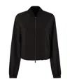 Fabiana Filippi Women's Bomber Jacket With Knitted Collar In Black
