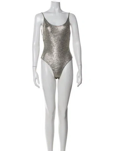 Pre-owned Fabiana Milazzo Scoop Neck Sleeveless Bodysuit