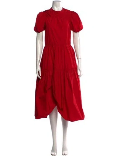 Pre-owned Fabiana Pigna Crew Neck Midi Length Dress In Red