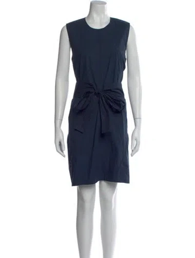 Pre-owned Fabiana Pigna Crew Neck Mini Dress In Blue