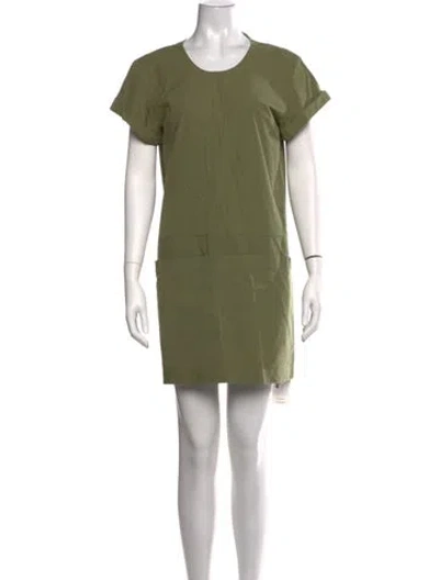 Pre-owned Fabiana Pigna Crew Neck Mini Dress In Green