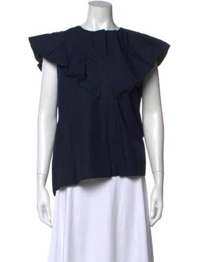 Pre-owned Fabiana Pigna Crew Neck Sleeveless Top In Blue