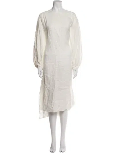 Pre-owned Fabiana Pigna Linen Midi Length Dress In Multi