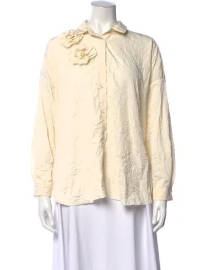 Pre-owned Fabiana Pigna Long Sleeve Top W/ Tags In Neutrals