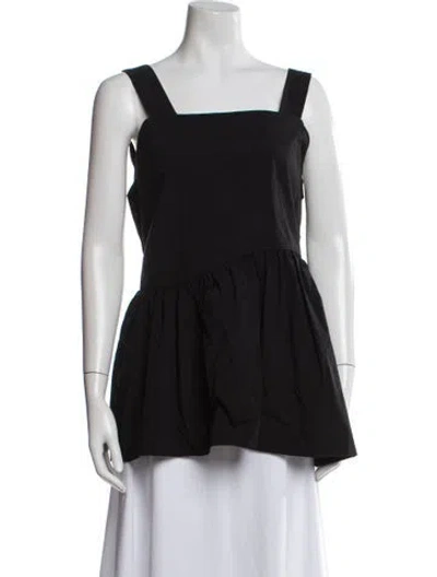 Pre-owned Fabiana Pigna Nylon Square Neckline Top In Black