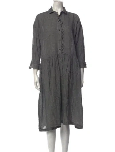 Pre-owned Fabiana Pigna Patterned Midi Length Dress In Green