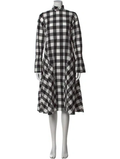 Pre-owned Fabiana Pigna Plaid Print Midi Length Dress In Multicolor