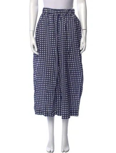 Pre-owned Fabiana Pigna Plaid Print Wide Leg Pants In Blue