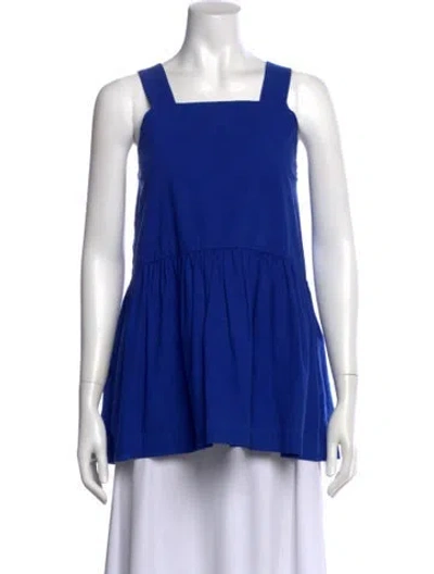 Pre-owned Fabiana Pigna Square Neckline Sleeveless Top In Blue