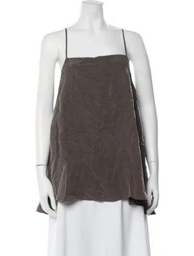 Pre-owned Fabiana Pigna Square Neckline Sleeveless Top W/ Tags In Brown