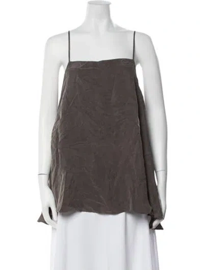 Pre-owned Fabiana Pigna Square Neckline Sleeveless Top W/ Tags In Brown